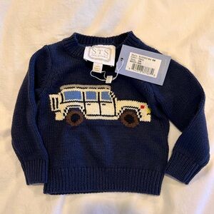 NWT Sail to Sable Navy Sweater with Woody Car Design